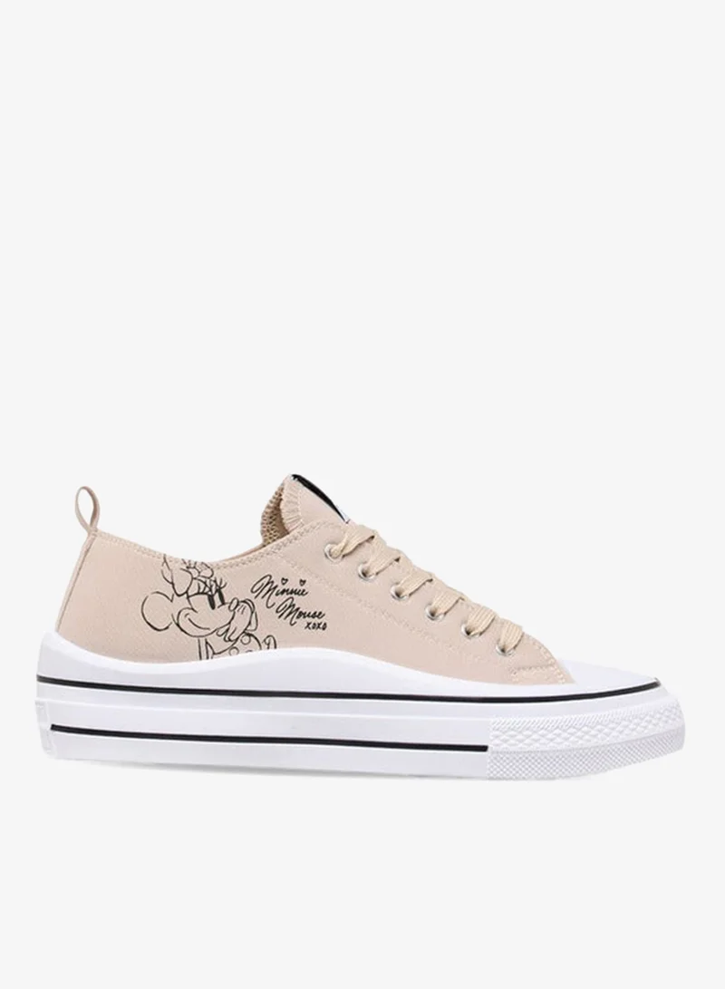 ديزني حذاء رياضي نسائي بطبعة ميني ماوس مع إغلاق برباط